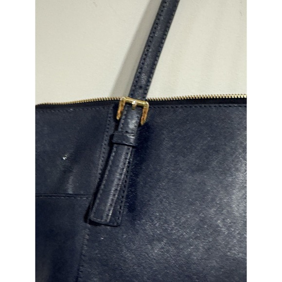 Michael Kors Charlotte Large Top Zip Tote (Navy/Silver Hardw